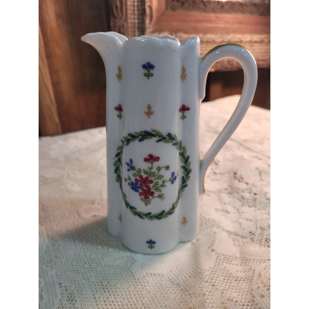 HAVILAND LIMOGES FRANCE VIEUX PARIS PITCHER CREAMER 8 OZ VINTAGE 5.1/2"